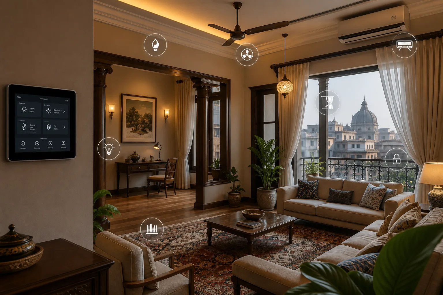 Kolkata home with discreet smart lighting, energy monitoring and climate-aware automation
